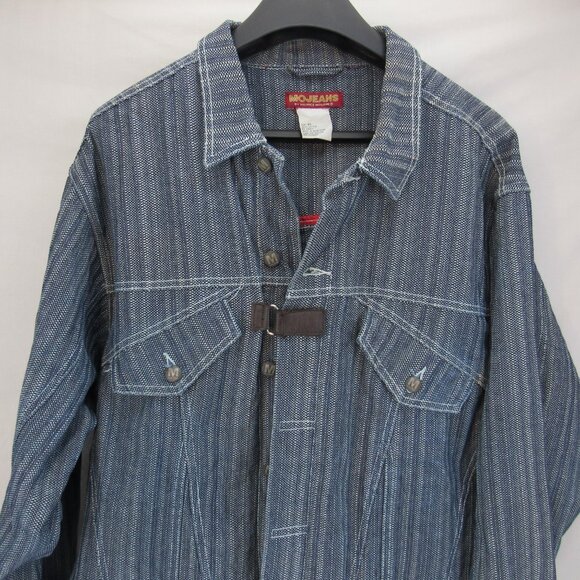 MO JEANS Maurice Malone Textured Denim Hip Hop 90's Jean Jacket RN94517 Size XL - Picture 2 of 11